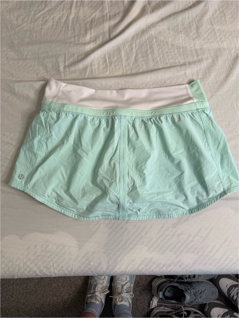 Lululemon Mint Green Athletic Skort with White Waistband